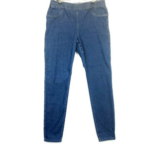 FDJ French Dressing Skinny Pull On Jeans Women 12  Mid Rise Blue Stretch Pockets